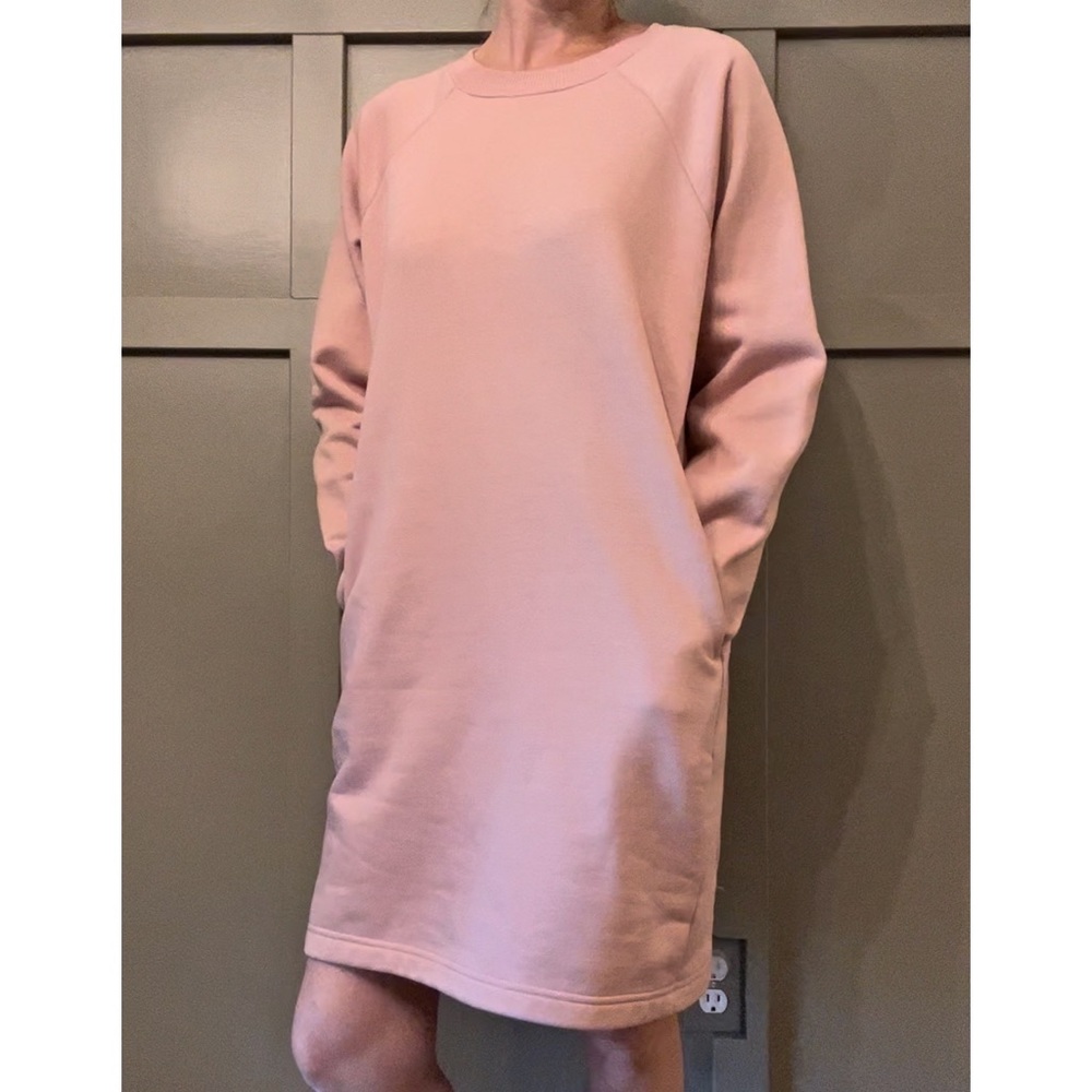 Pact Organic Cotton Sweatshirt Dress in Desert Rose Size Medium New NWOT